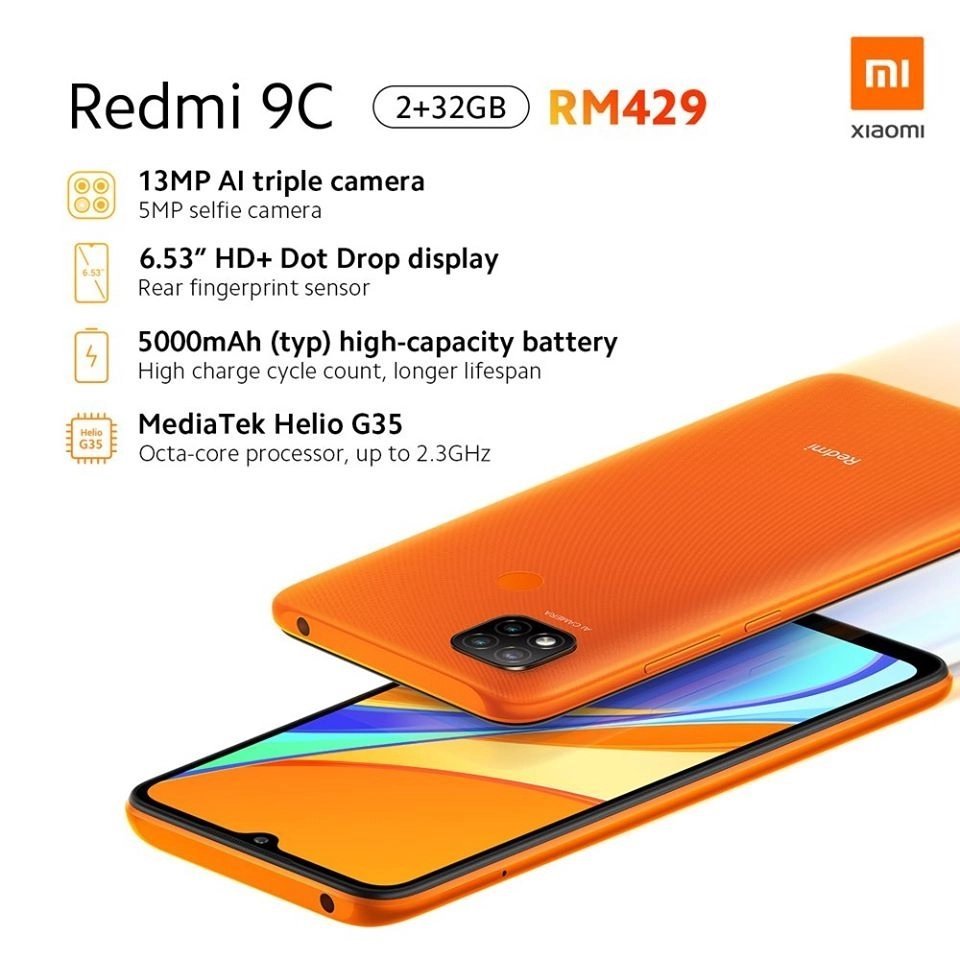 Xiaomi представила доступные смартфоны Redmi 9A и Redmi 9C