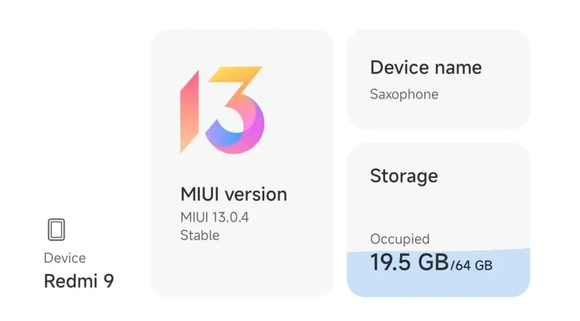 Обновление MIUI 13 для Redmi 9